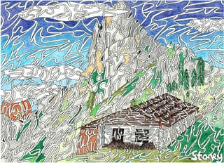 Hoerndl — landscape drawing by Ben Stone, 2021