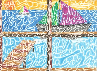 Ocean View — ships drawing by Ben Stone, 2016